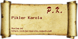 Pikler Karola névjegykártya